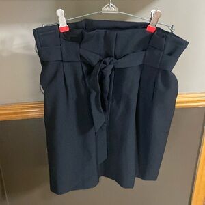 Miss Selfridge black paper bag waist mini skirt with pockets size 4
